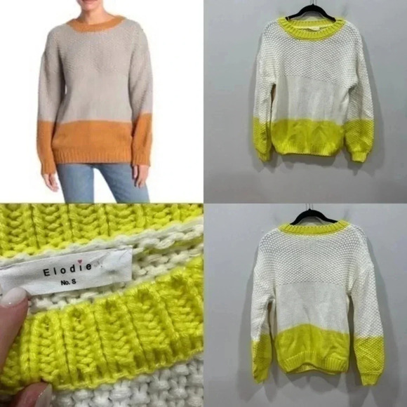 Elodie color block crew neck sweater Small - Picture 1 of 7